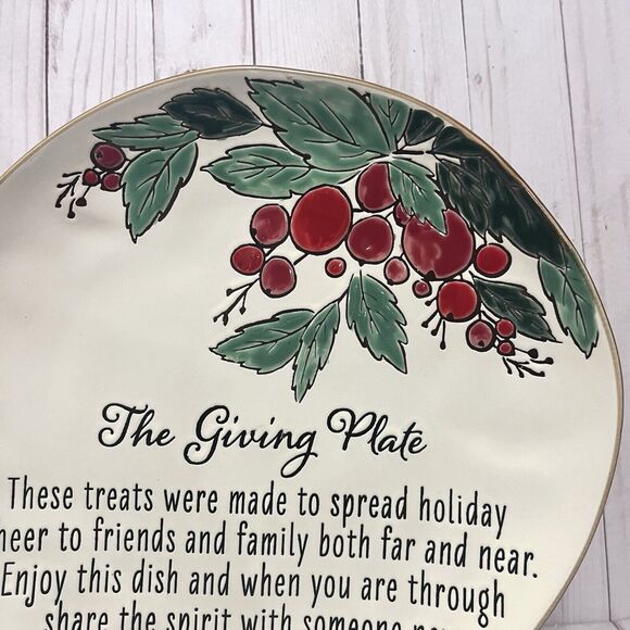 The Giving Plate Spectrum Designz 11” Berry Holiday Season Giving Plate Xmas - Picture 3 of 6